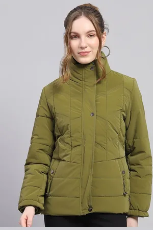 Monte Carlo Women Mock Collar Solid Casual Padded Jacket