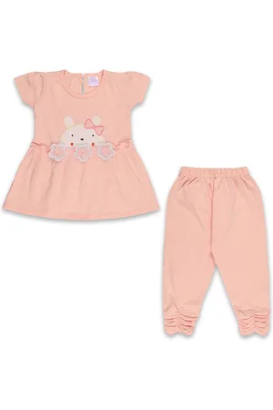 Wish Karo Girls Printed Round Neck Top With Trouser