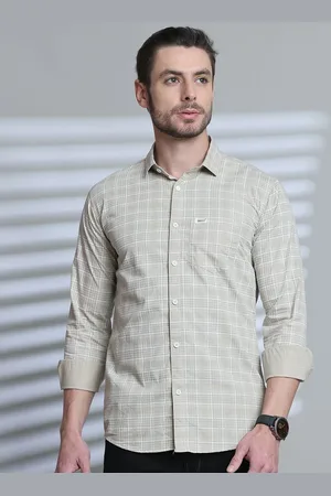 Majestic Comfort Slim Fit Spread Collar Tartan Checked Cotton Casual Shirt