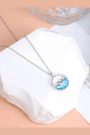 KARISHMA KREATIONS Silver-Plated Circular Stainless Steel Pendant with Chain