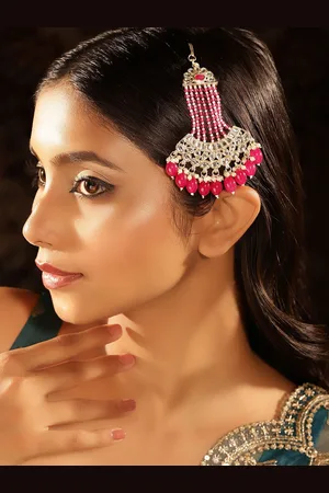Priyaasi Gold-Plated Kundan Studded Jhumar Passa Head Jewellery