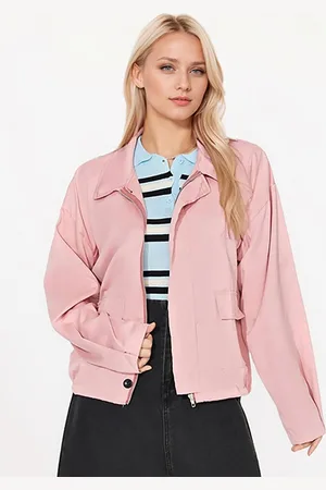 JC Mode Women Spread Collar Solid Casual Tailored Jacket