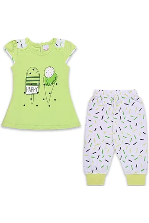 Wish Karo Girls Printed Round Neck Top with Trouser