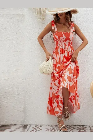 JC Mode Women Floral Printed Maxi Dress