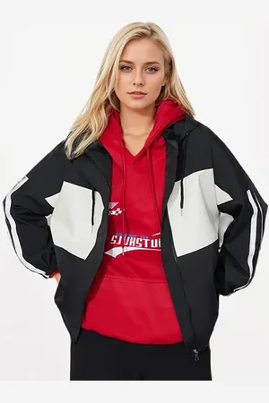 JC Mode Women Hooded Colourblocked Sporty Jacket