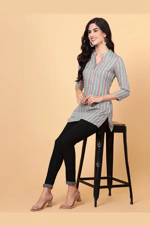 Bani Women Mandarin Collar Printed Ethnic Tunic