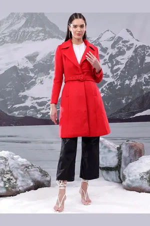 KOTTY Women Notched Lapel Single-Breasted Overcoat