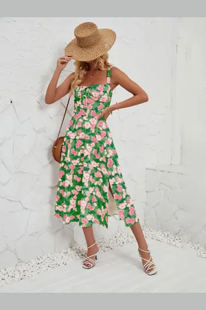 JC Mode Women Floral Printed Fit & Flare Midi Dress