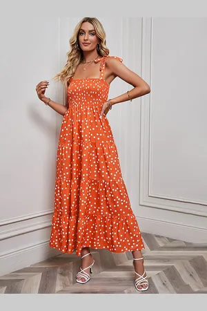 JC Mode Women Polka Dots Printed Maxi Dress