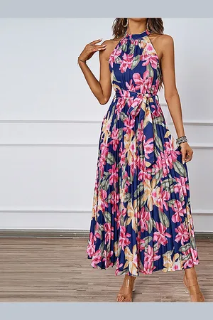 JC Mode Women Floral Printed Sleeveless Maxi Dress