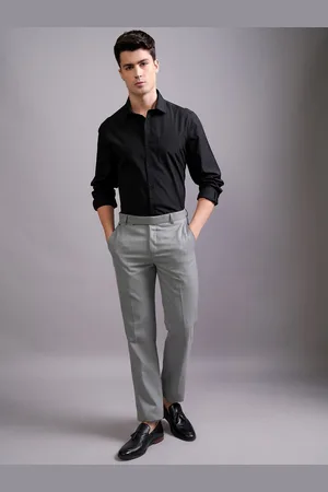 Fab Star Men Spread Collar Solid Cotton Formal Shirt