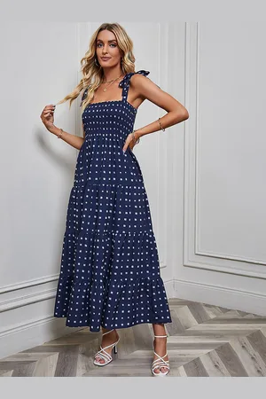 JC Mode Women Polka Dot Printed Maxi Dress