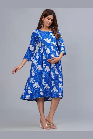 BAESD Floral Printed Maternity Fit & Flare Dress