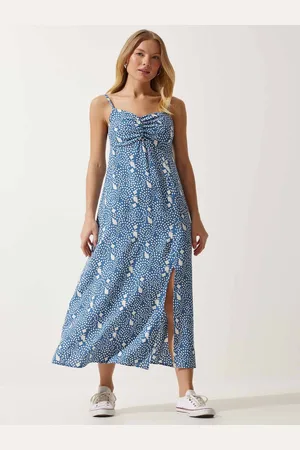 Happiness istanbul Women Floral Printed Sleeveless Fit & Flare Dress