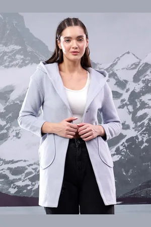 KOTTY Women Single Breasted Hooded Overcoat