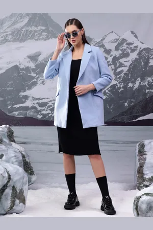 KOTTY Women Notched Lapel Cotton Single-Breasted Overcoat