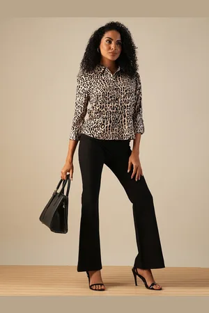 Globus Animal Printed Roll-Up Sleeves Shirt Style Top