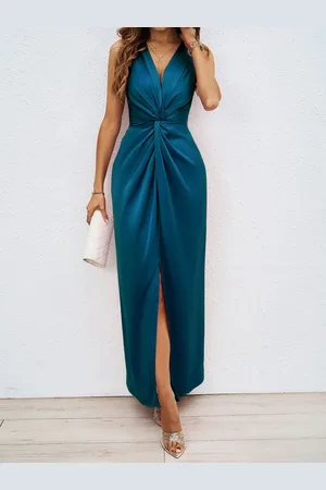 JC Mode Women Cut-Outs Maxi Wrap Dress