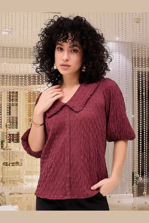 DressBerry Women Textured Shirt Casual Top