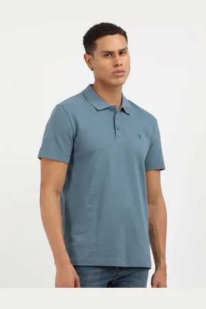 Calvin Klein Men Solid Polo Collar Cotton T-Shirt