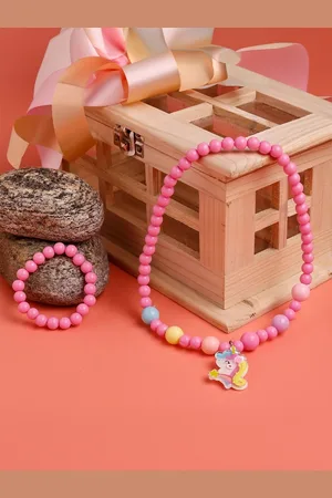 Jewelz Girls Unicorn Artificial Beads Beaded Necklace & Bracelet Set