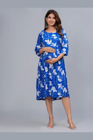 BAESD Floral Printed Maternity Fit & Flare Dress