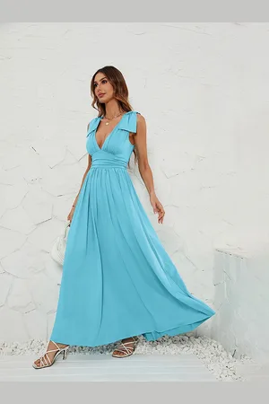 JC Mode Women V-Neck Sleeveless Maxi Dress
