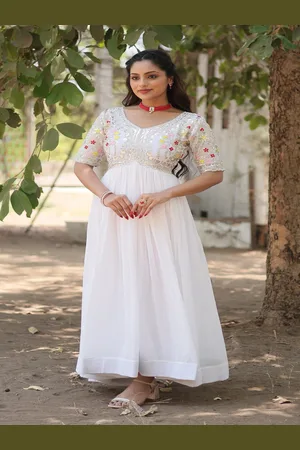 Kalini Women Floral Embellished Fit & Flared Maxi Dress