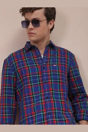 The Indian Garage Co Men Slim Fit Checked Casual Cotton Shirt