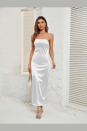 JC Mode Women Strapless Bandeau Maxi Dress