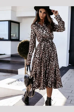 JC Mode Women Animal Printed Shirt Dress