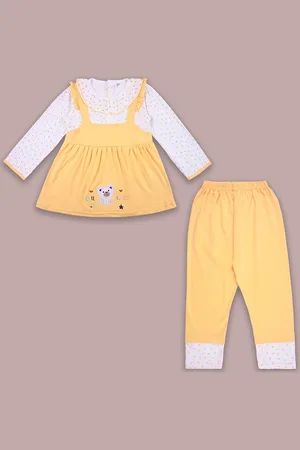 Wish Karo Girls Printed Round Neck Top With Trouser