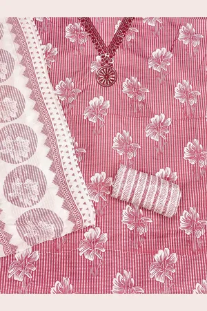 Kalini Floral Printed Thread Work Unstitched Dress Material