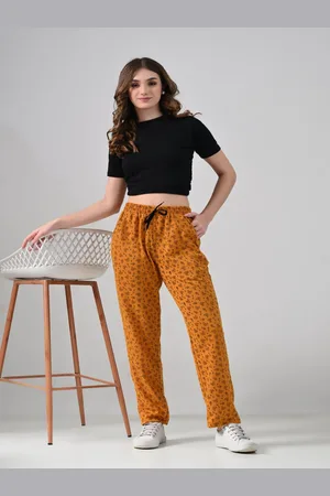 BAESD Women Printed Mid Rise Fleece Warm Track Pants