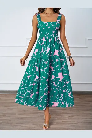 JC Mode Women Printed Sleeveless Fit & Flare Midi Dress