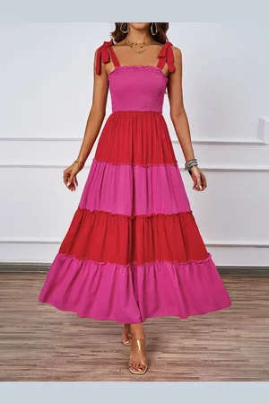 JC Mode Women Colourblocked Fit and Flare Midi Dress