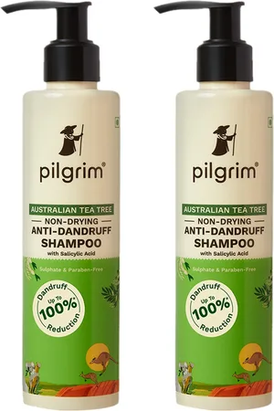 Pilgrim 2-Pcs Australian Tea Tree Anti-Dandruff Shampoo With Salicylic Acid - 200 ml each