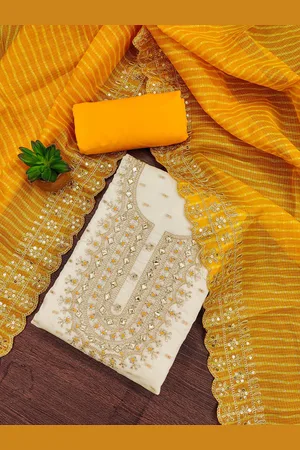 MANVAA Ethnic Motifs Woven Design Sequinned Unstitched Dress Material
