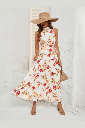 JC Mode Women Floral Printed Fit & Flare Maxi Dress