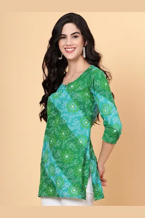 Bani Women Bandhani Printed Three-Quarter Sleeves Tunic