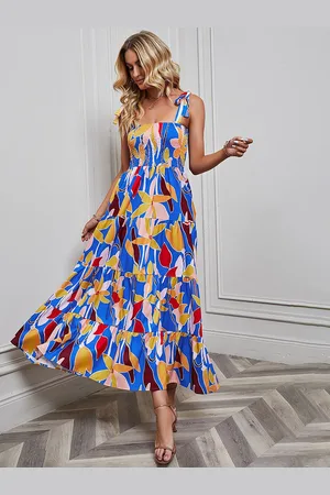 JC Mode Women Floral Printed Fit & Flare Midi Dress