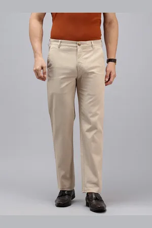 ColorPlus Men Self Design Textured Chinos Trousers