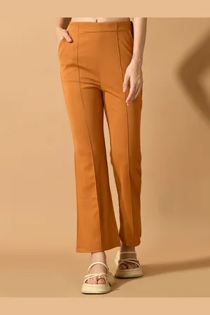 HERE&NOW Women Comfort Flared Wrinkle Free Trousers
