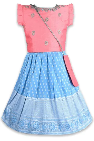 Wish Karo Girls Embroidered Beads and Stones Ready to Wear Lehenga Choli