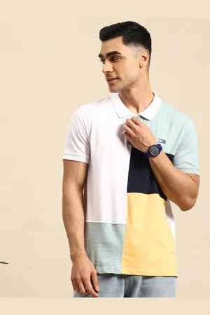 Mast & Harbour Colourblocked Polo Collar T-shirt