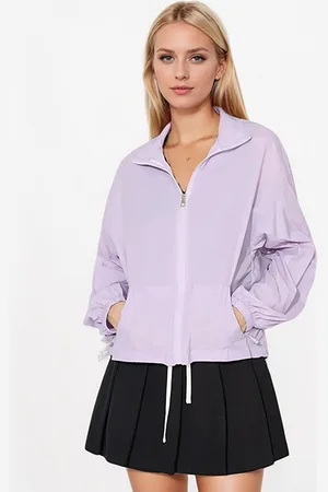 JC Mode Women Mock Collar Solid Casual Bomber Jacket