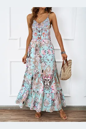 JC Mode Women Floral Printed Maxi Dress