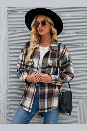 JC Mode Women Checked Spread Collar Shackets