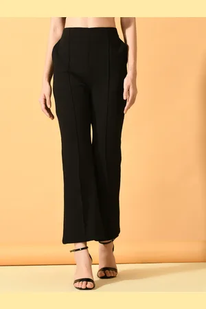 HERE&NOW Women Comfort Flared Wrinkle Free Trousers