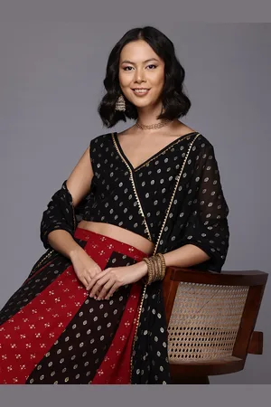 Ahalyaa Printed Foil Print Ready to Wear Lehenga & Blouse With Dupatta